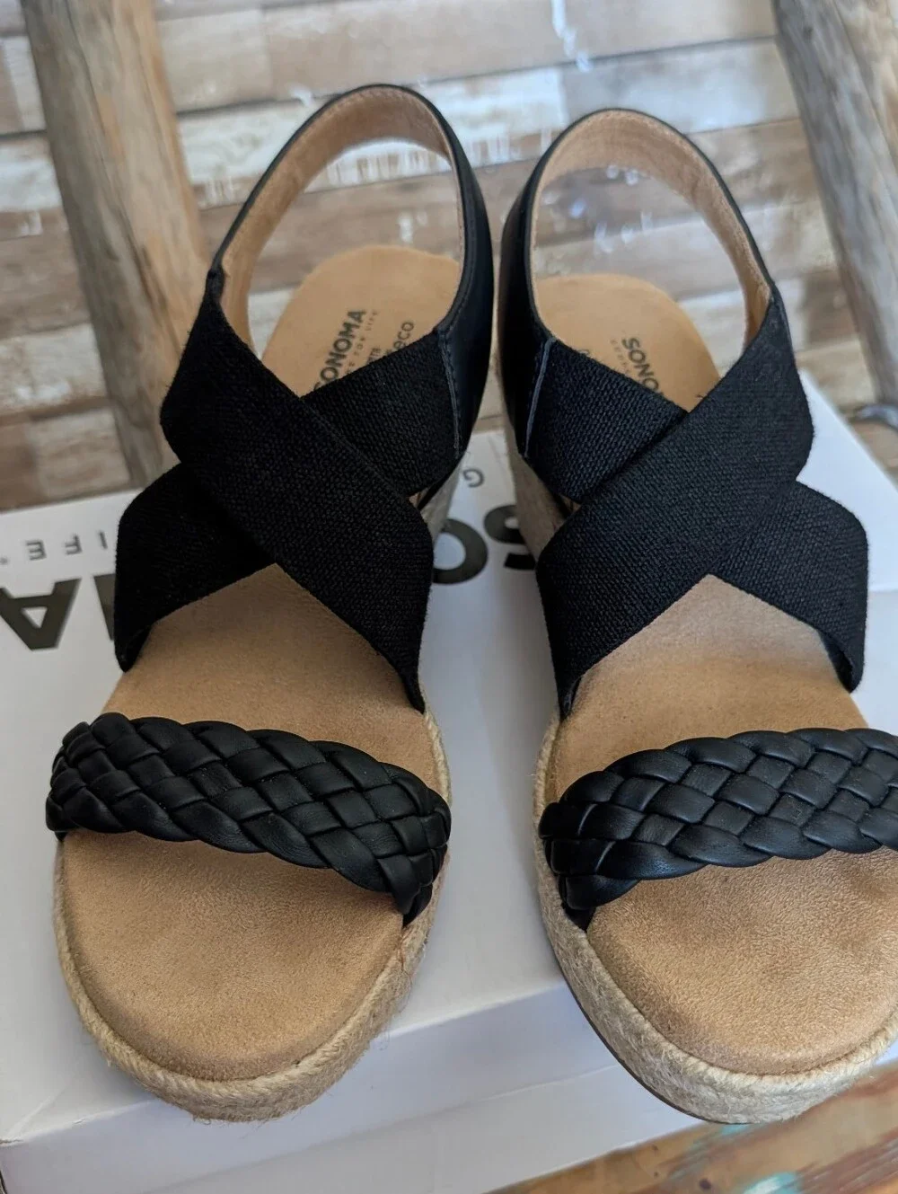 Sonoma Ortholite Eco Style Corra Espadrilles Black Wedges